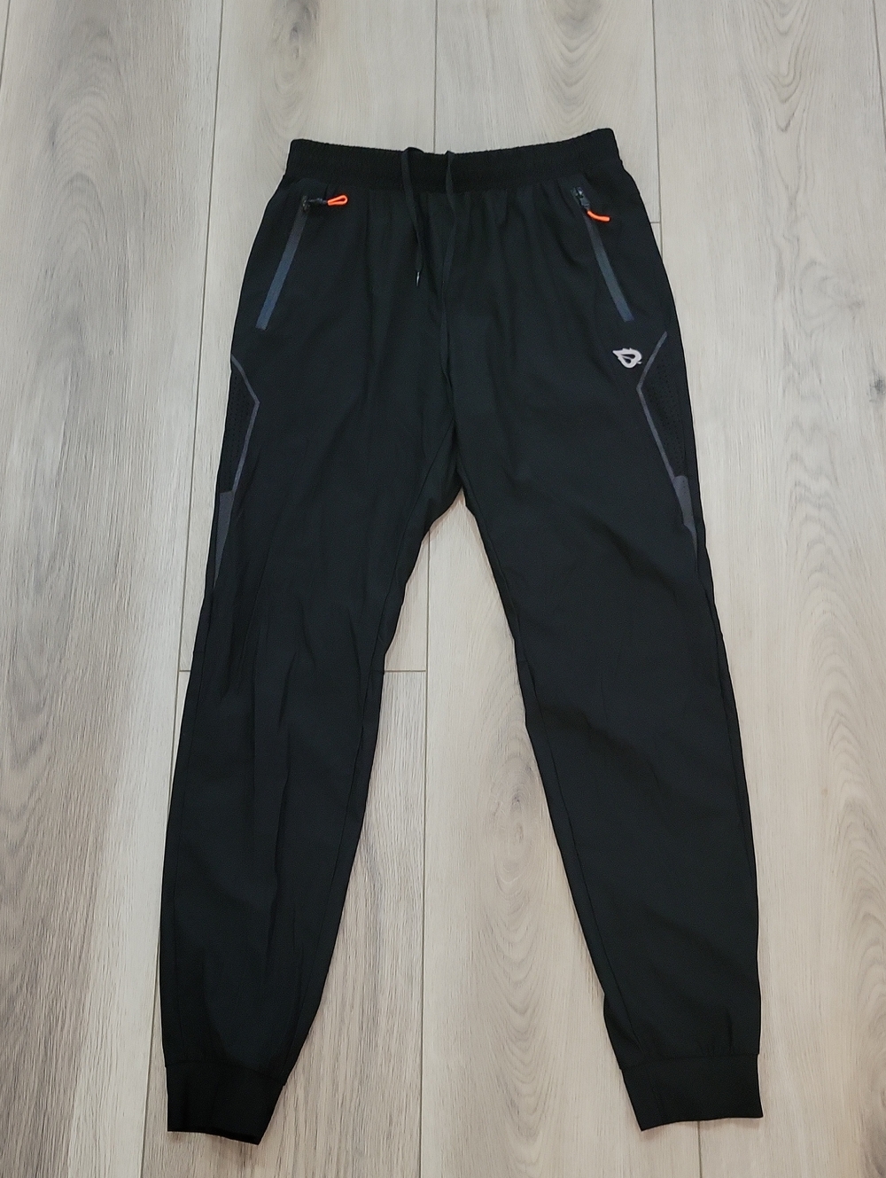 Baleaf Black Jogger Sweatpants with Orange Accent